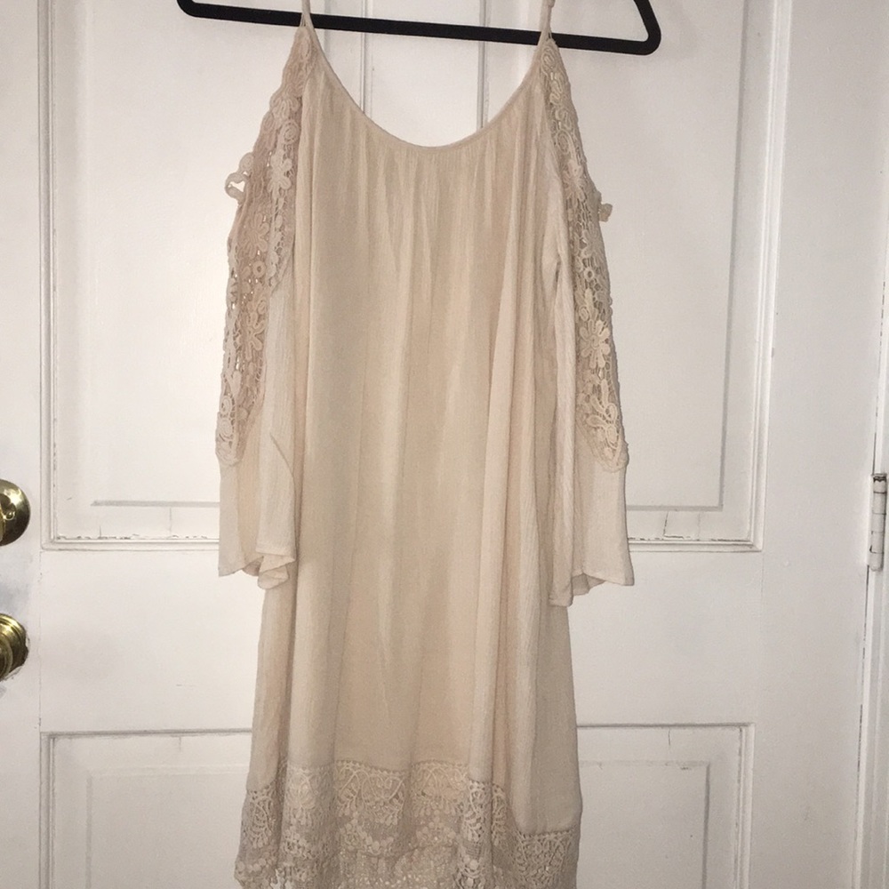 Easy flowing cut out shoulder dress
